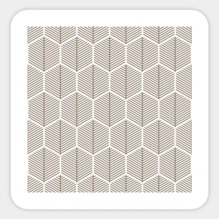 Brown Hexagonal Leaf Pattern Sticker